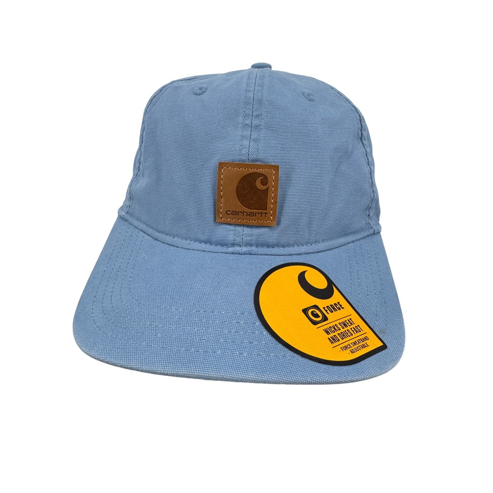 Carhartt Force Baseball Cap Unisex OSFM Blue Canvas Adjustable Wicking Hat
